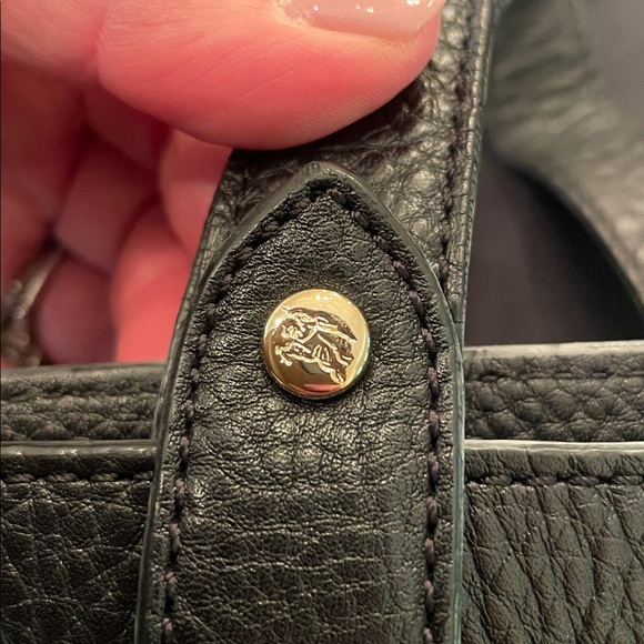 Burberry Black Tote with Embossed Equestrian Crest - Picture 7 of 7